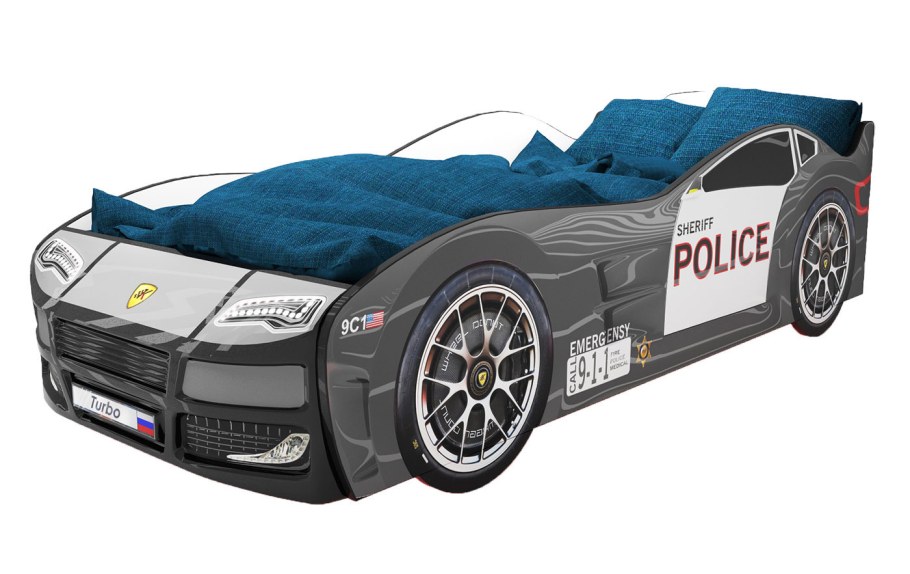 Кровать машина "турбо белая 2"