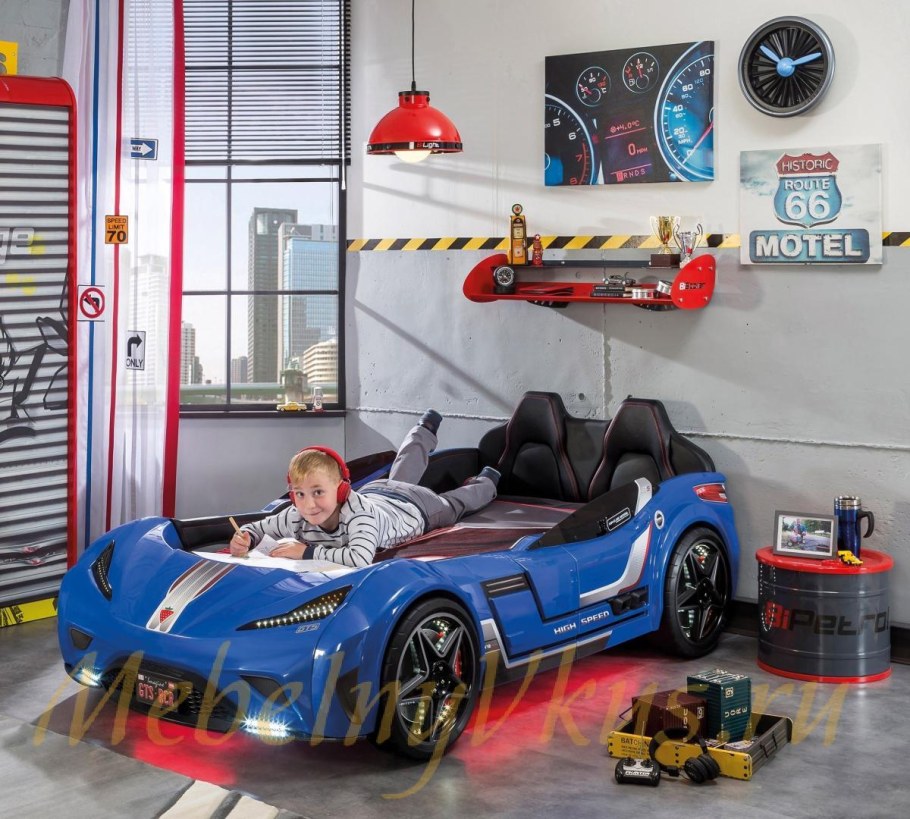 Кровать машина Cilek GTS синяя