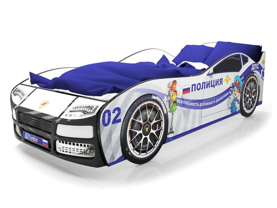 Кровать машина "турбо синяя 2"