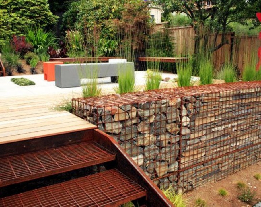 Террасирование склонов габионами