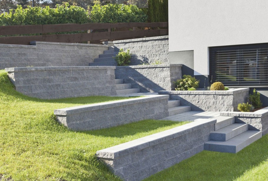 Террасирование бетонная подпорная стена