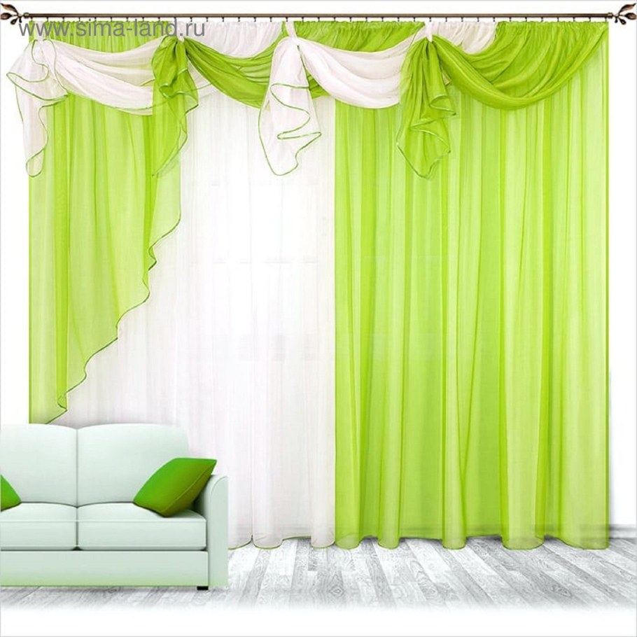Шторы Бриз зеленые