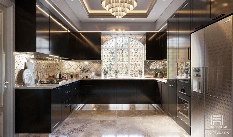 Арт деко кухня 2020 мрамор изумруд