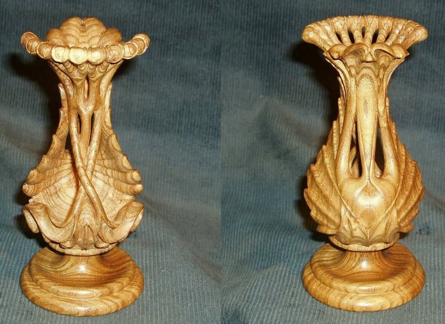 Ваза резьба по дереву