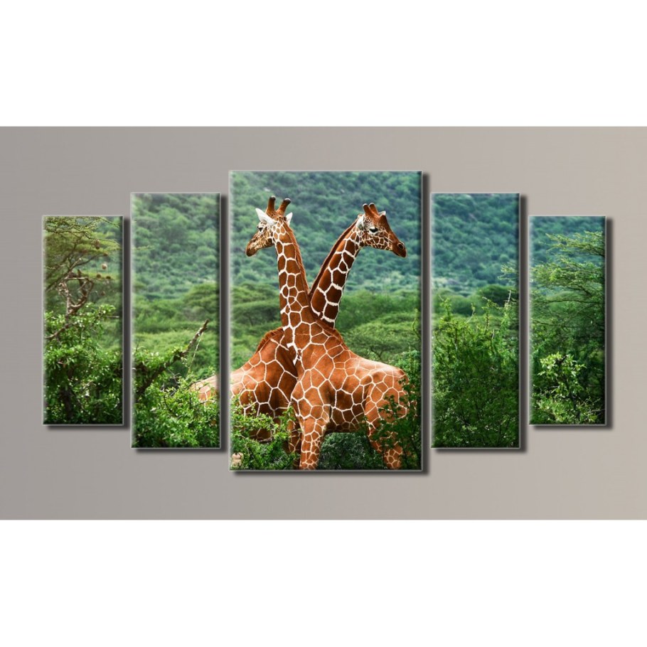 Модульная картина маслом на холсте Жираф
