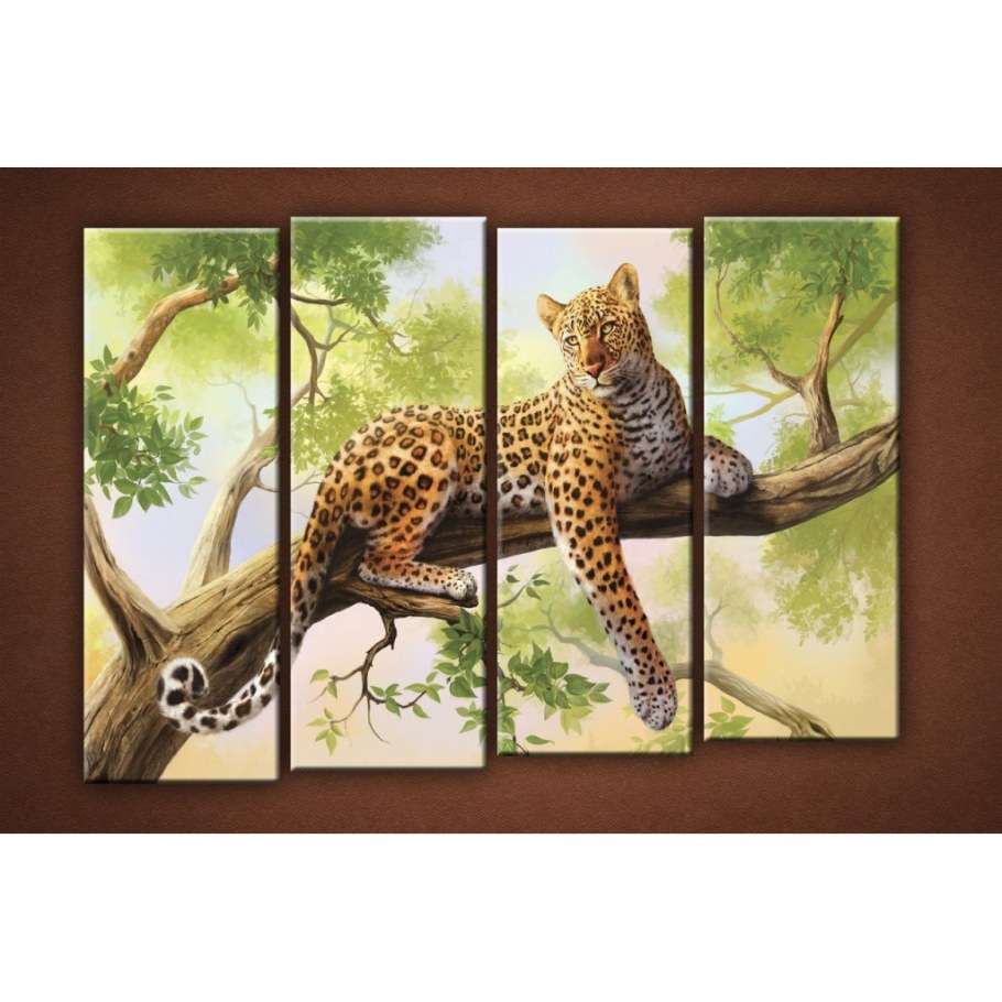 Картина из нескольких частей леопард