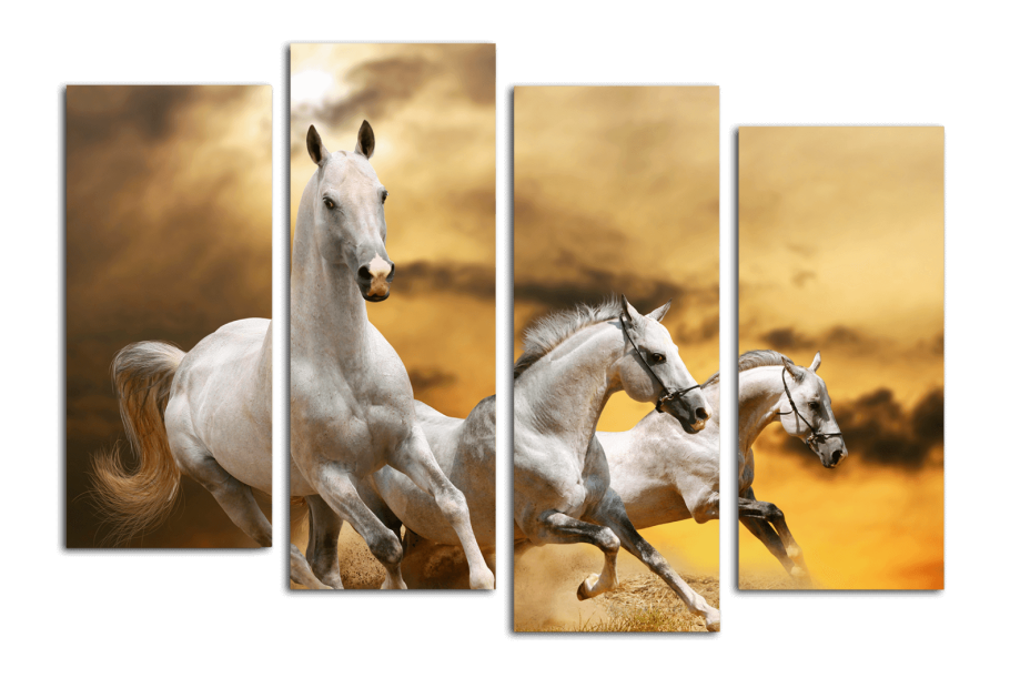 Модульная картина кони