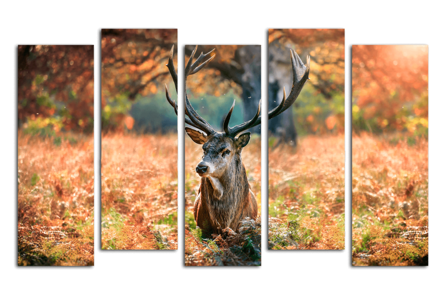 Модульная картина олени в лесу