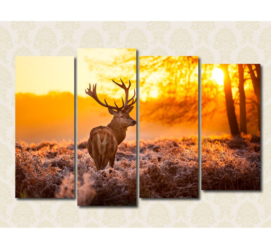 Картины с оленями в интерьере