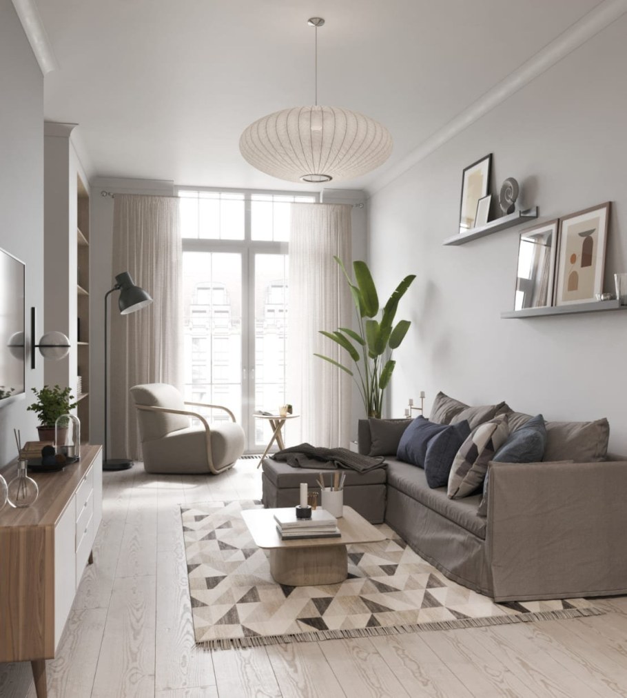 Гостиная в стиле Сканди