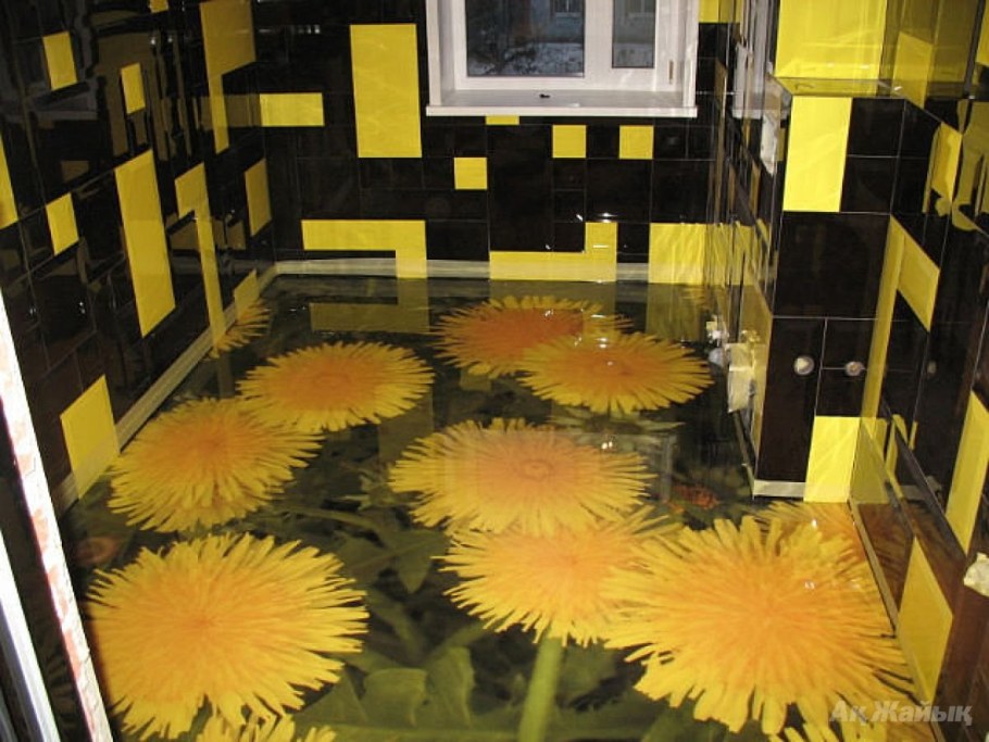 Наливной пол желтый