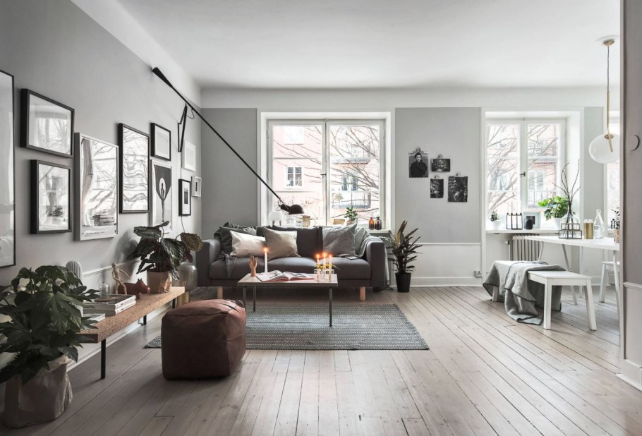 Сканди стиль в интерьере гостиной