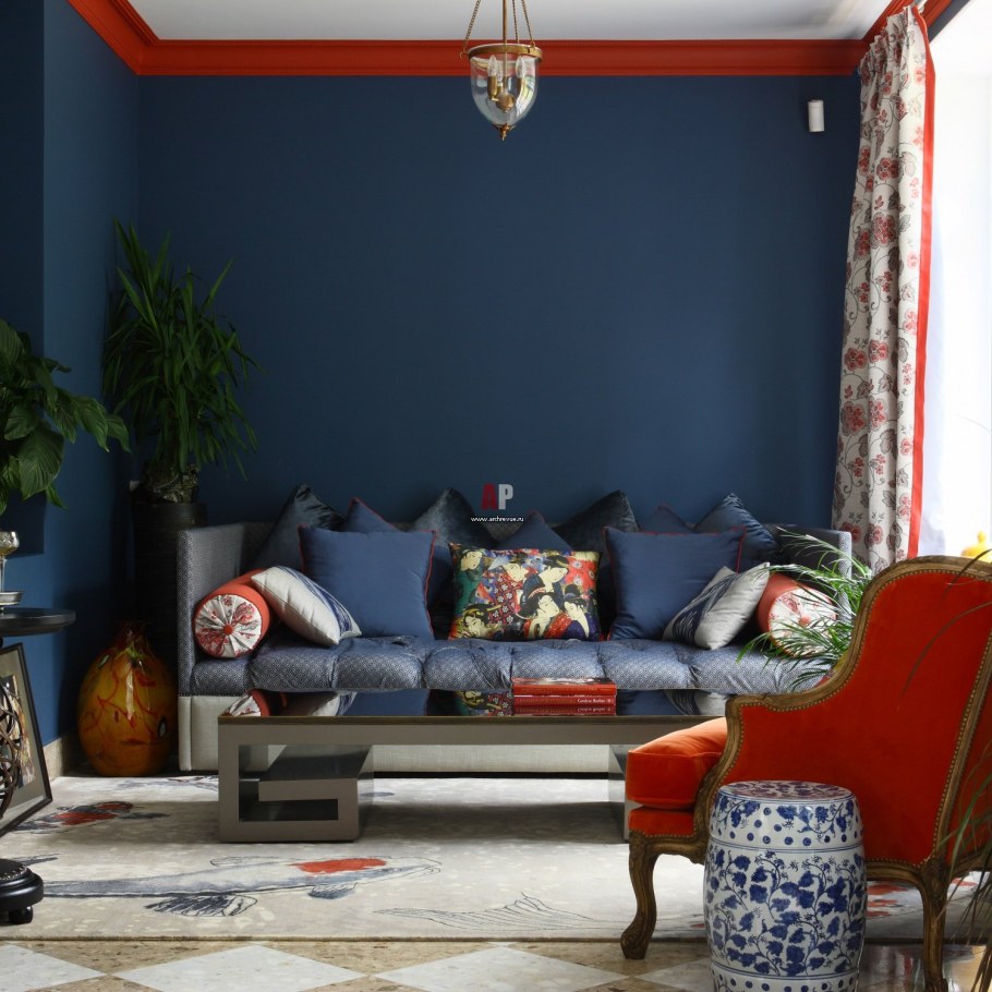 Синий интерьер