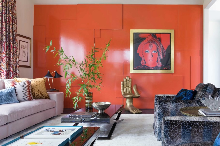 Оранжевые акценты в интерьере