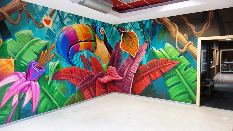 Рисунки граффити в помещении