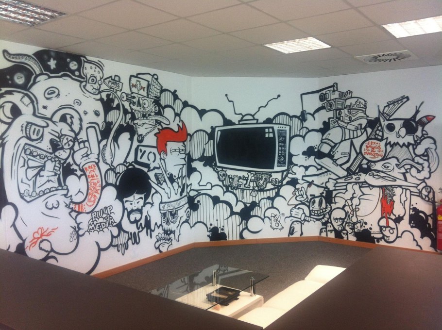 Разрисованные стены в офисе