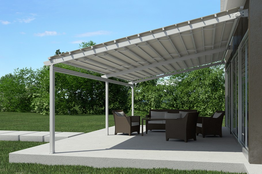 Металлический навес над террасой