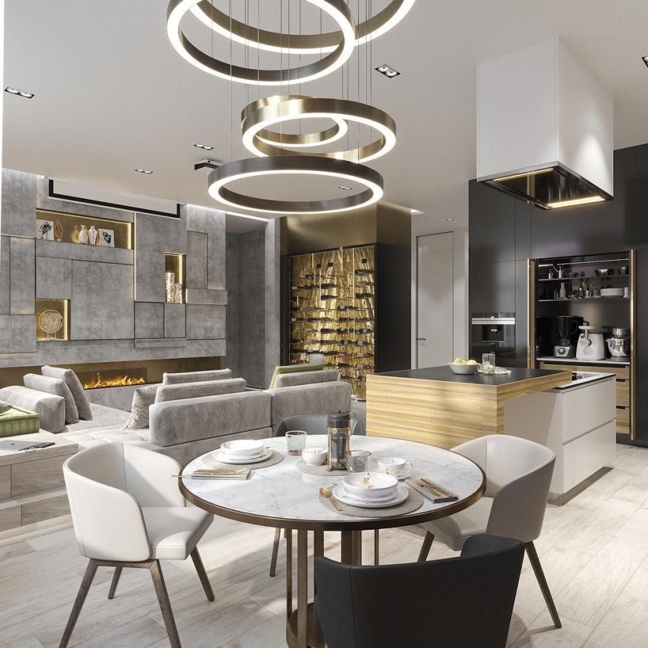 Люстры в кухню гостиную в современном стиле