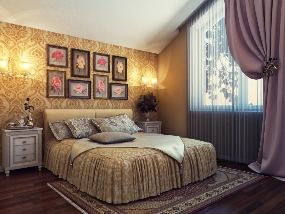 Штороны на одну сторону в спальню