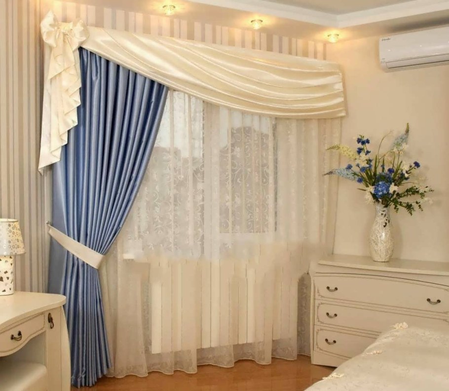 Шторы с ламбрекеном в спальню