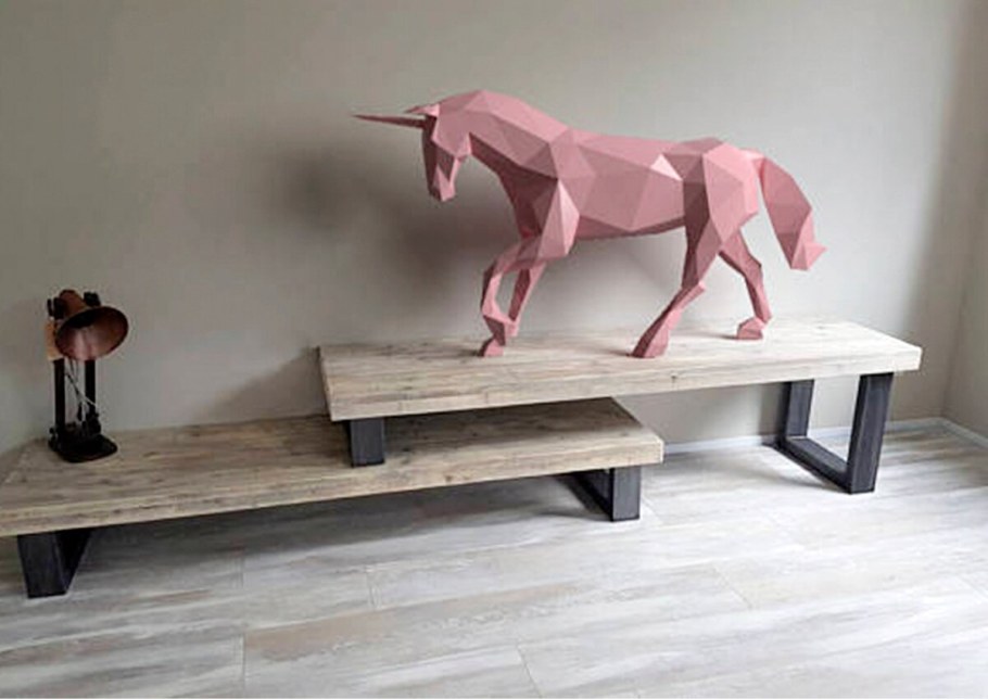 Полигональные фигуры в интерьере