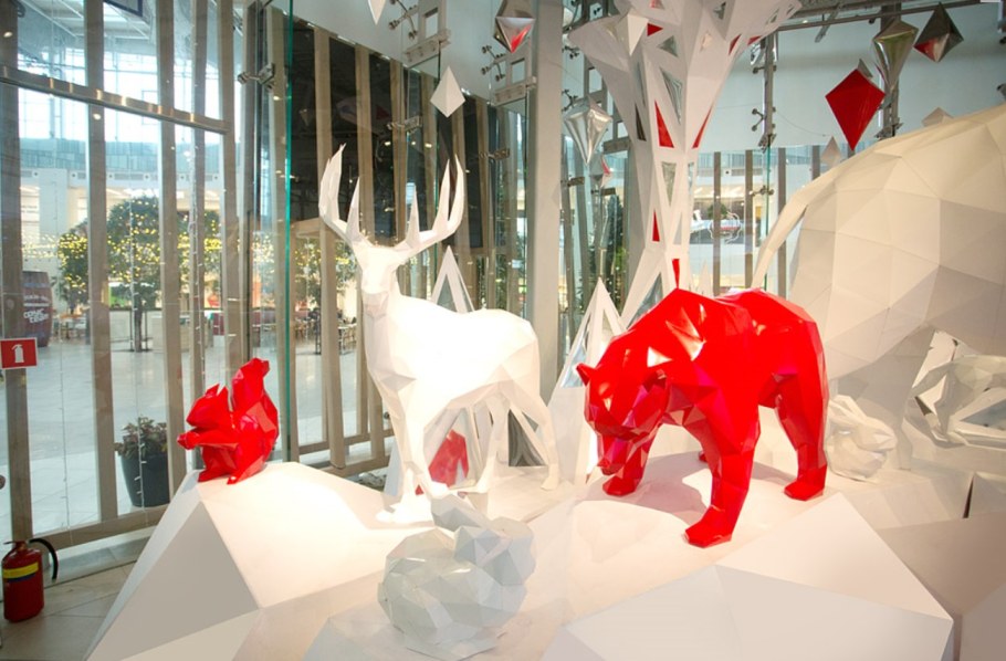 Полигональные фигуры в интерьере