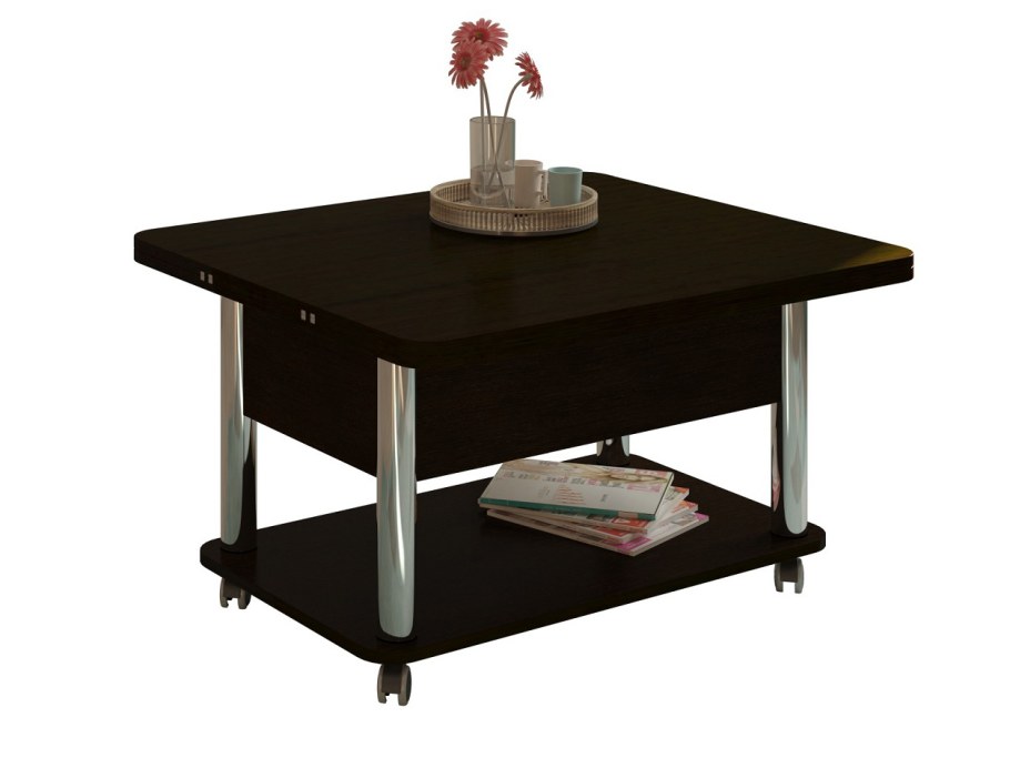 Журнальный стол трансформер дебют-3 (венге, черный)