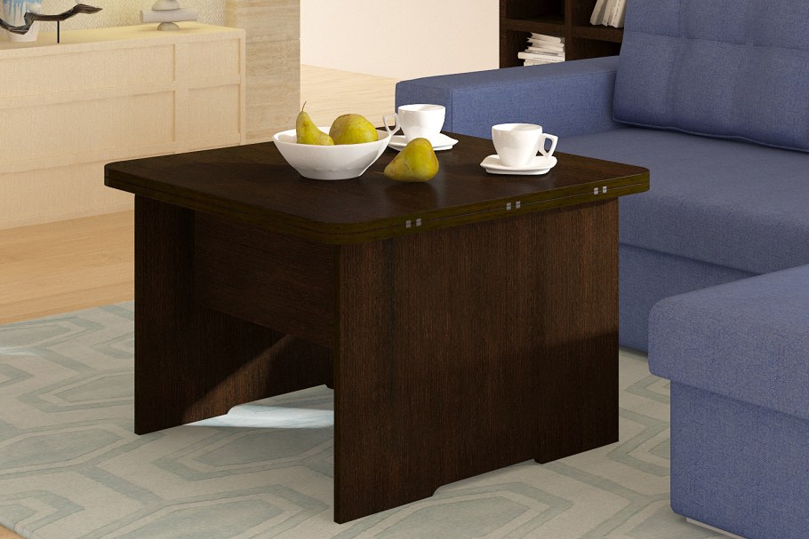 Журнальный стол трансформер дебют-3 (венге, черный)