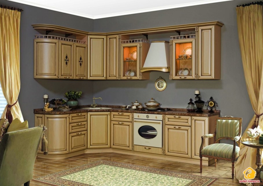 Кухни трио Парма слоновая кость