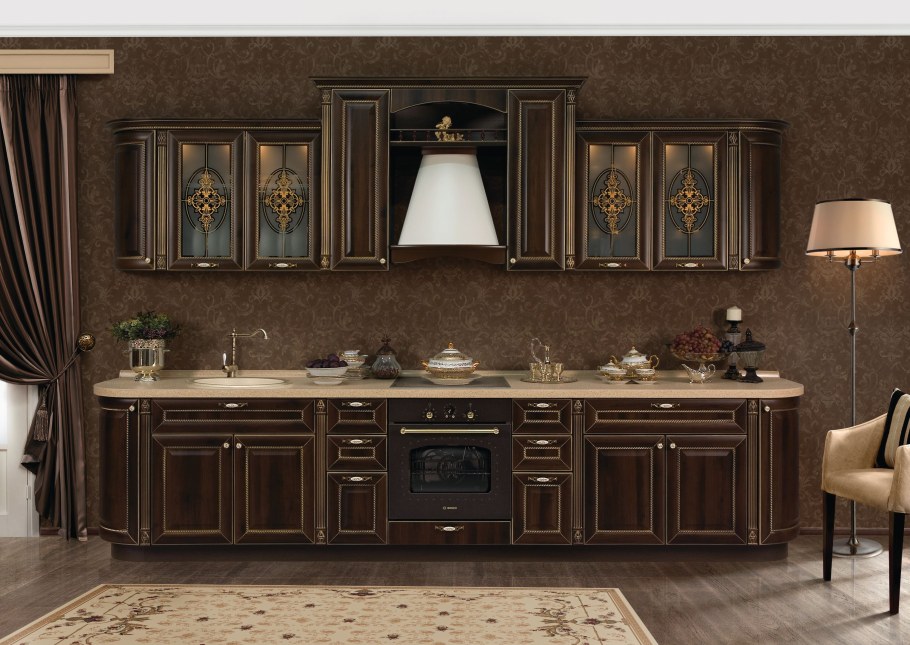 Кухни трио Парма в орехе