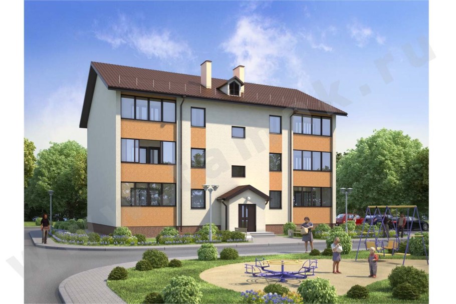 Трёх этажный дом многоквартирный