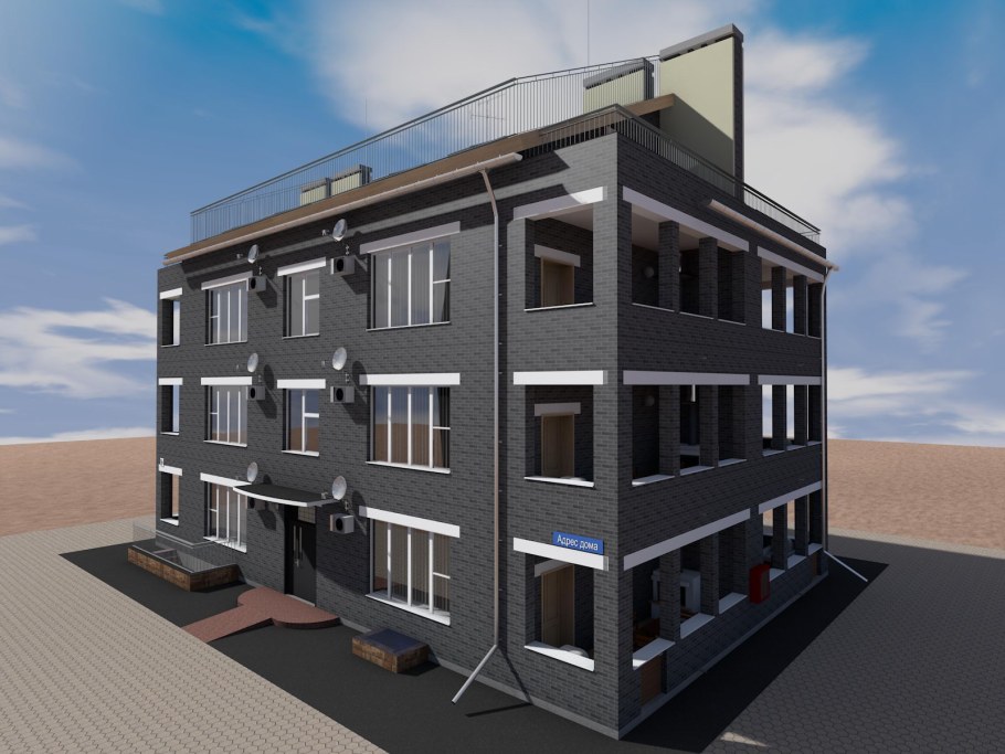 Трехэтажные многоквартирные дома