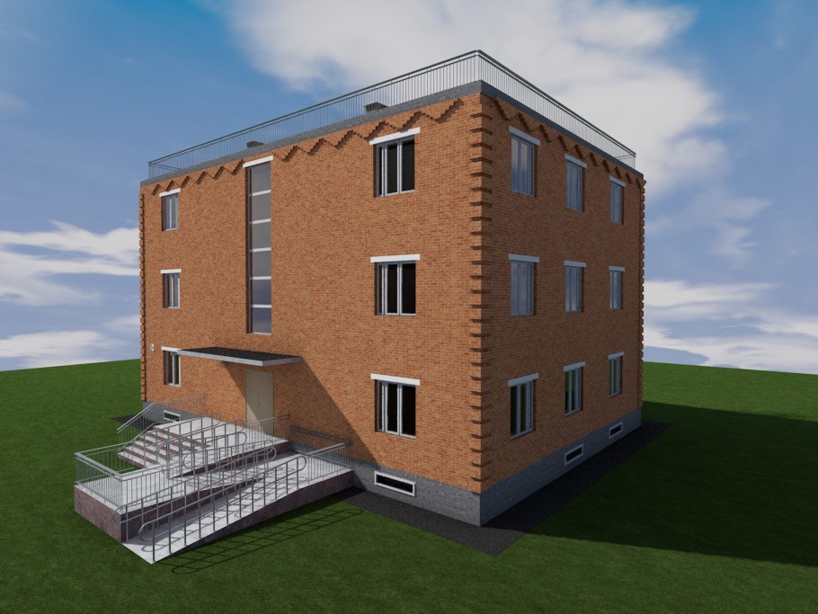 Проект трехэтажного одноподъездного жилого дома