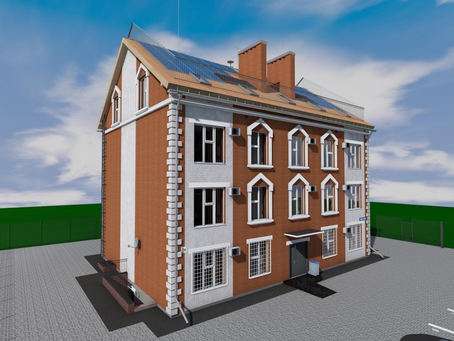 Трехэтажный квартирный дом