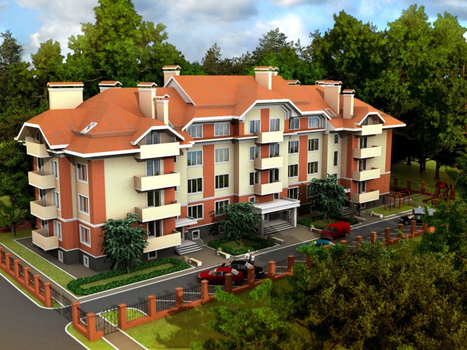 Трехэтажный жилой дом