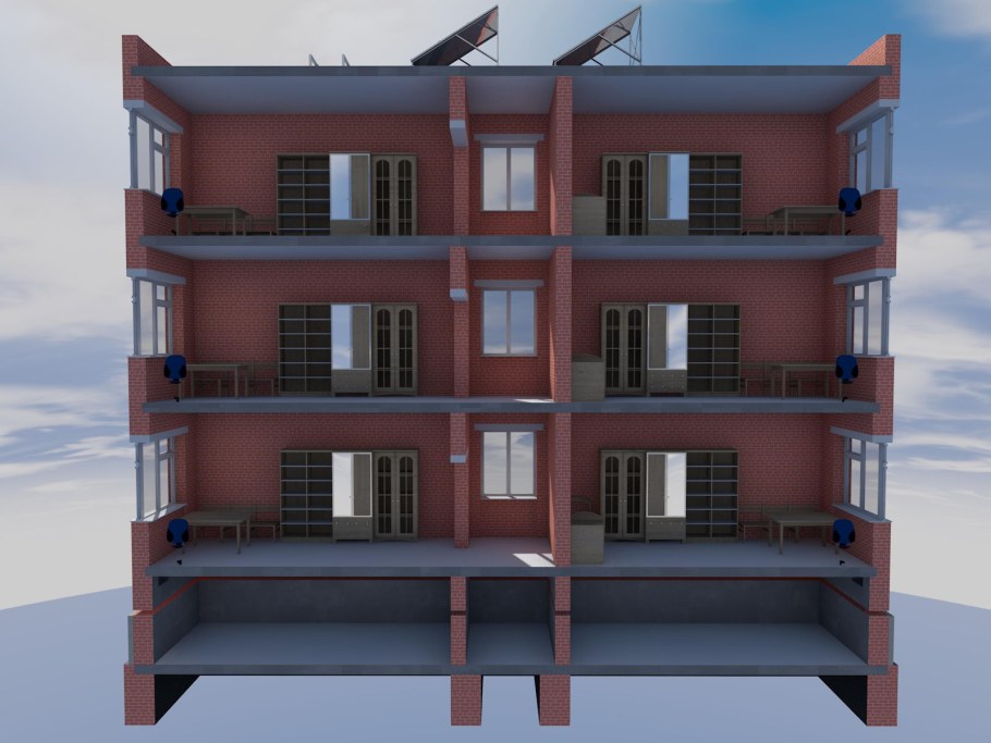 3 Этажный многоквартирный дом