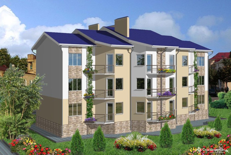 Трехэтажные квартирные дома