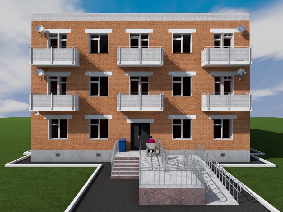 Трехэтажный жилой дом