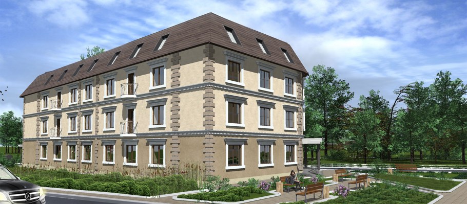 Многоквартирный жилой дом с мансардой