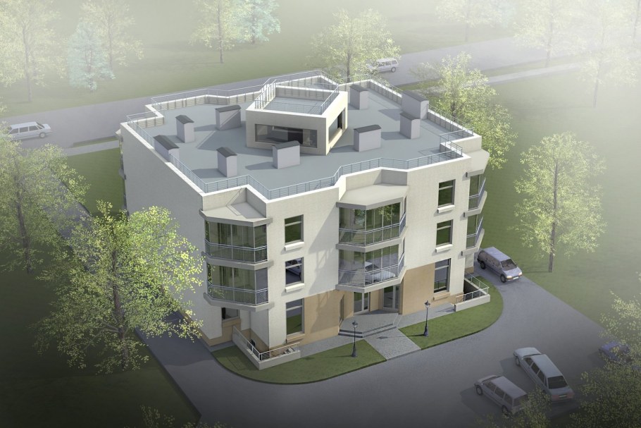 Проект трехэтажного жилого дома