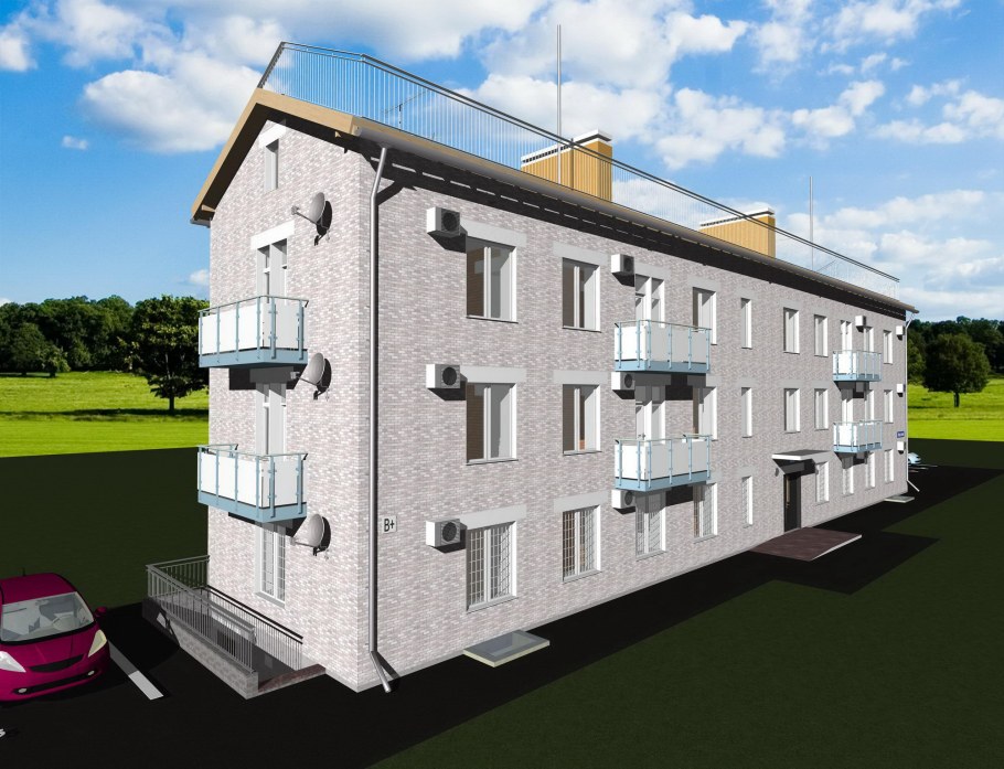 Двухэтажный многоквартирный дом