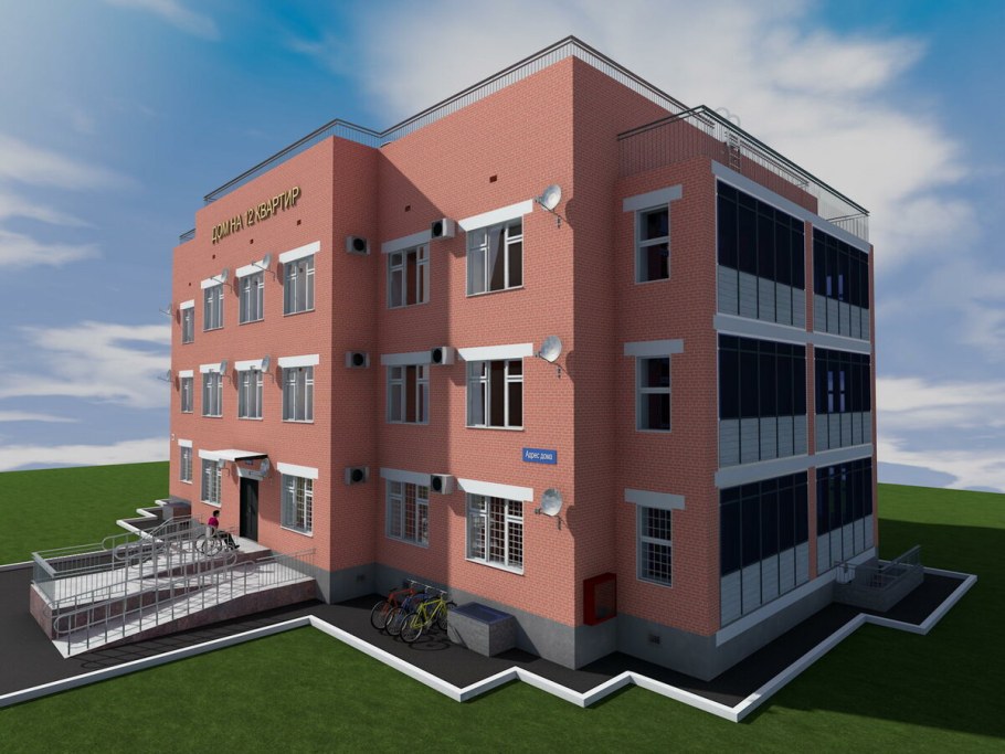 Трехэтажный жилой дом