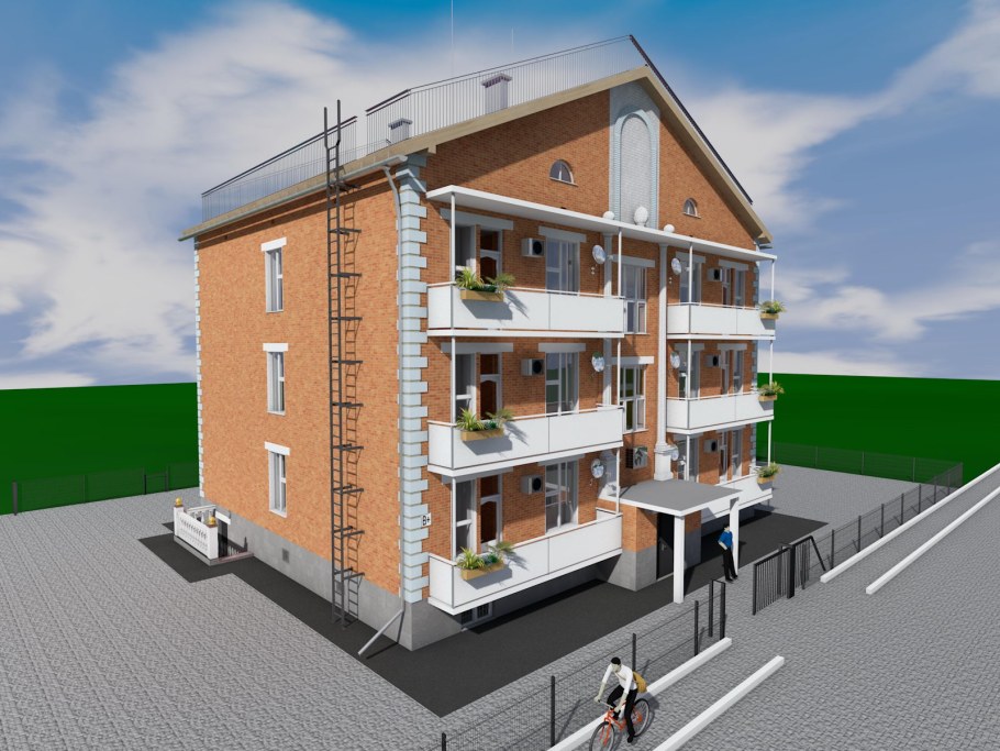 Трехэтажный квартирный дом