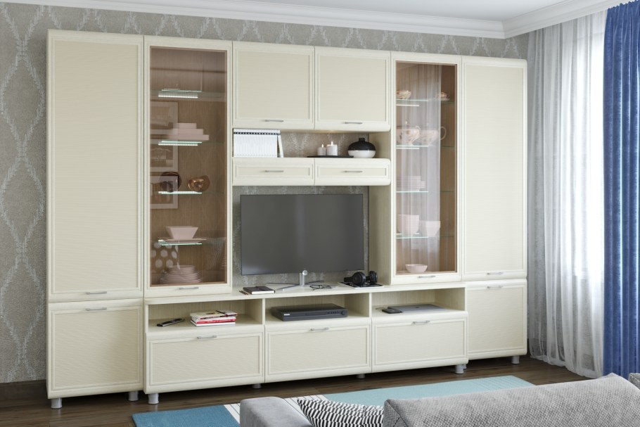 Стенка Мелисса Лером беленый дуб