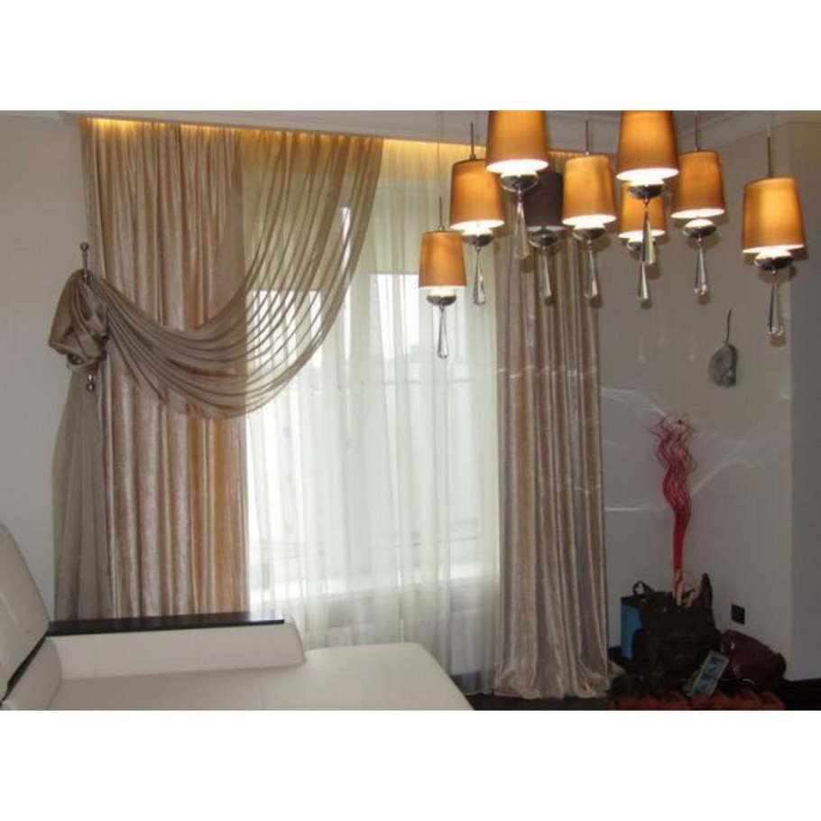 Шторы на кухню в современном стиле из сетки