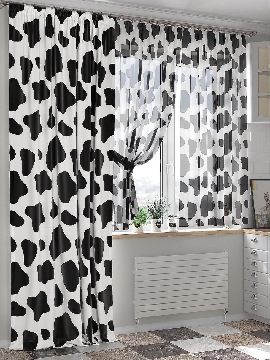 Шторы с черной тюлью