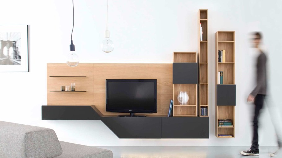 Корпусная мебель в гостиную в стиле хайтек