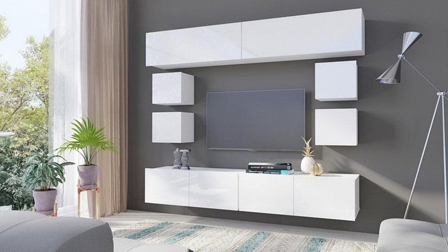 Стенка Элизабет белый глянец