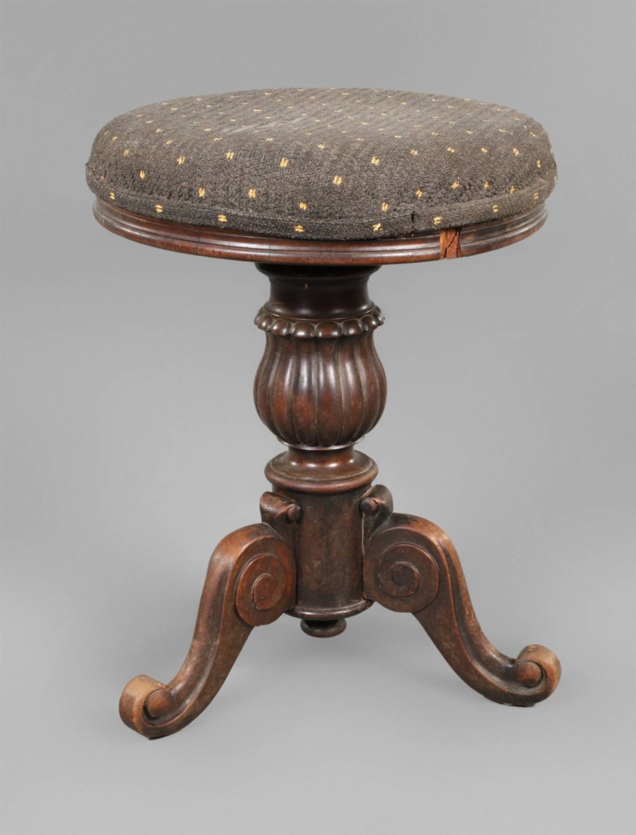 Стул для пианино круглый ретро