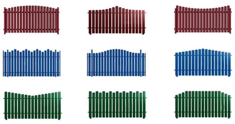 Евроштакетник для забора формы